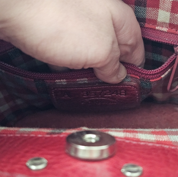 Brighton Red Croc-Embossed Heart Handle Bag - Picture 7 of 7